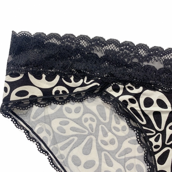 SOLD - Ghost Face Scream Bikini Panties Lace Halloween Lingerie Underwear New - Picture 3 of 10